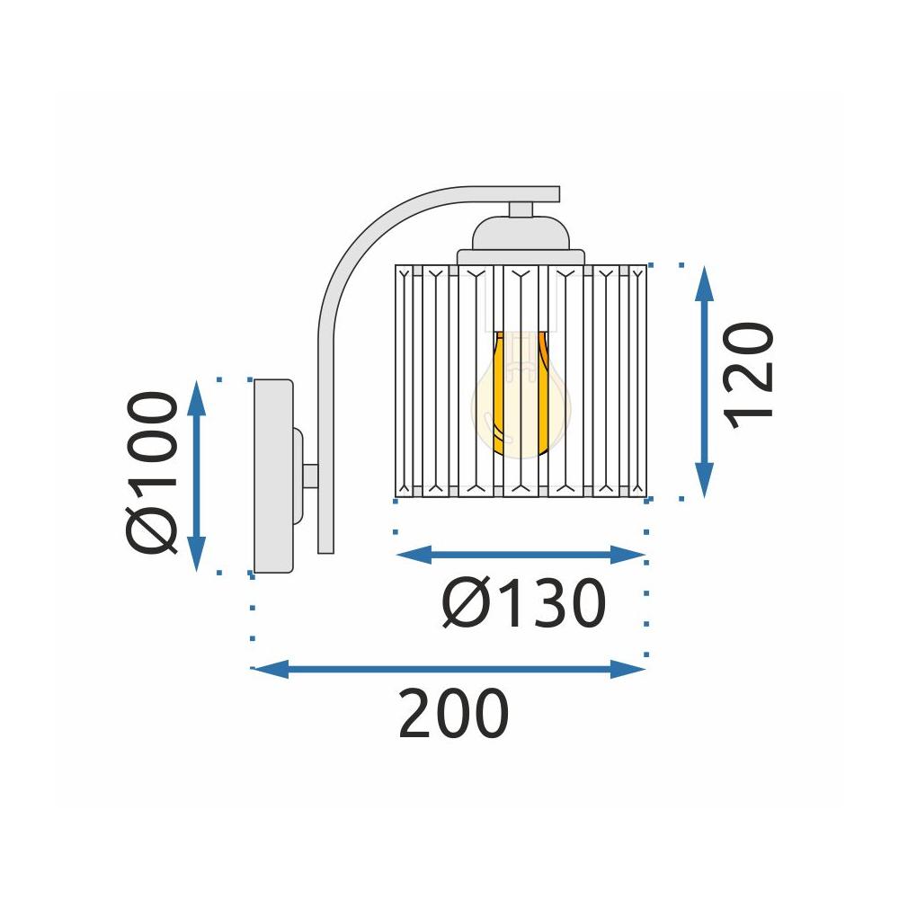 Wandlampe Chrome APP509-1W