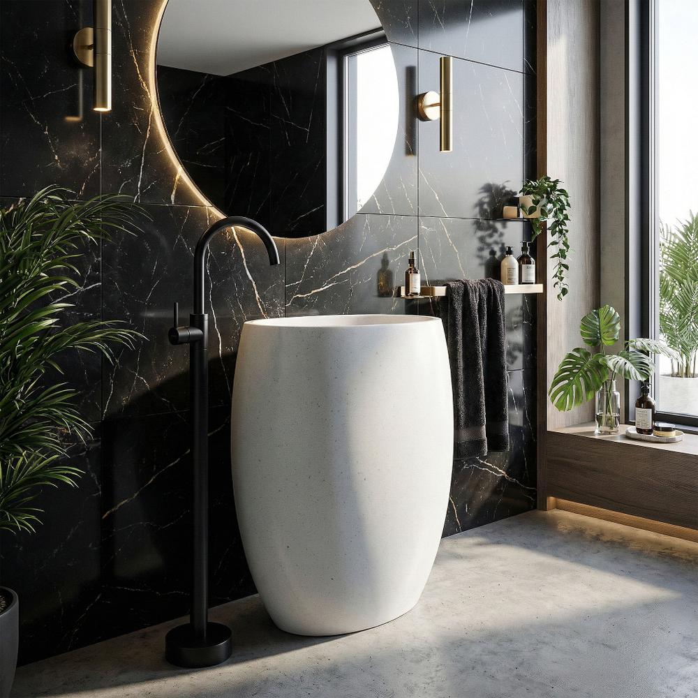 Voľne stojaca batéria REA LUNGO Black vysoká