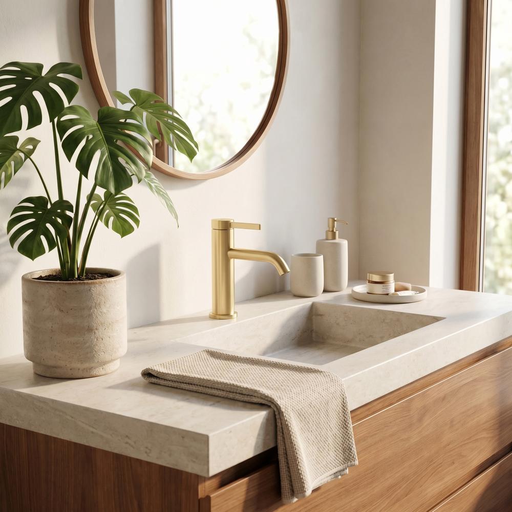 Bateria umywalkowa Rea Rivo Złota Szczotkowana