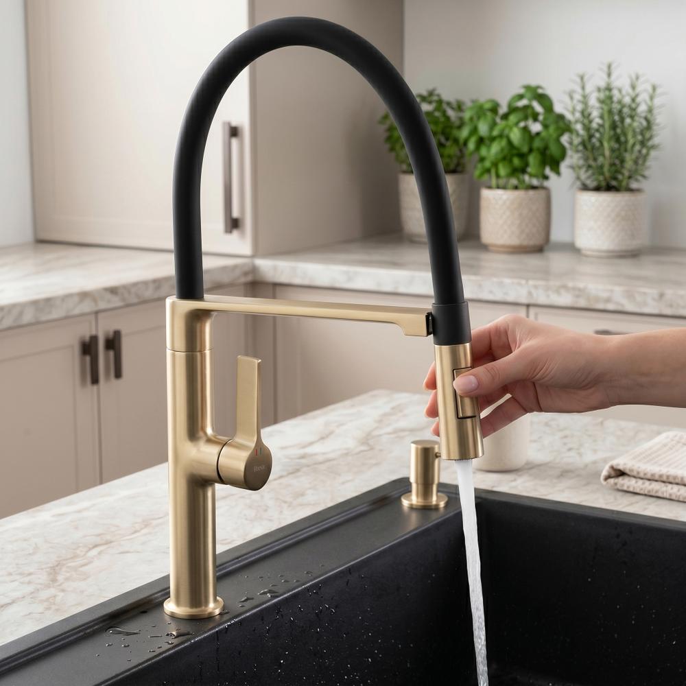 Torneira de cozinha REA Lago Brush Gold