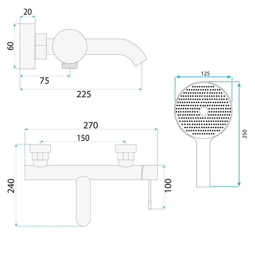 Bath faucet REA Rivo Black
