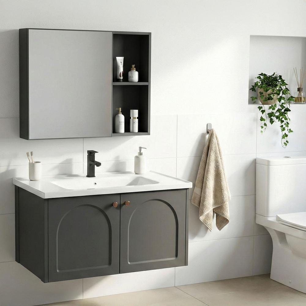 Conjunto de muebles de baño con lavabo Denver 80cm Grey