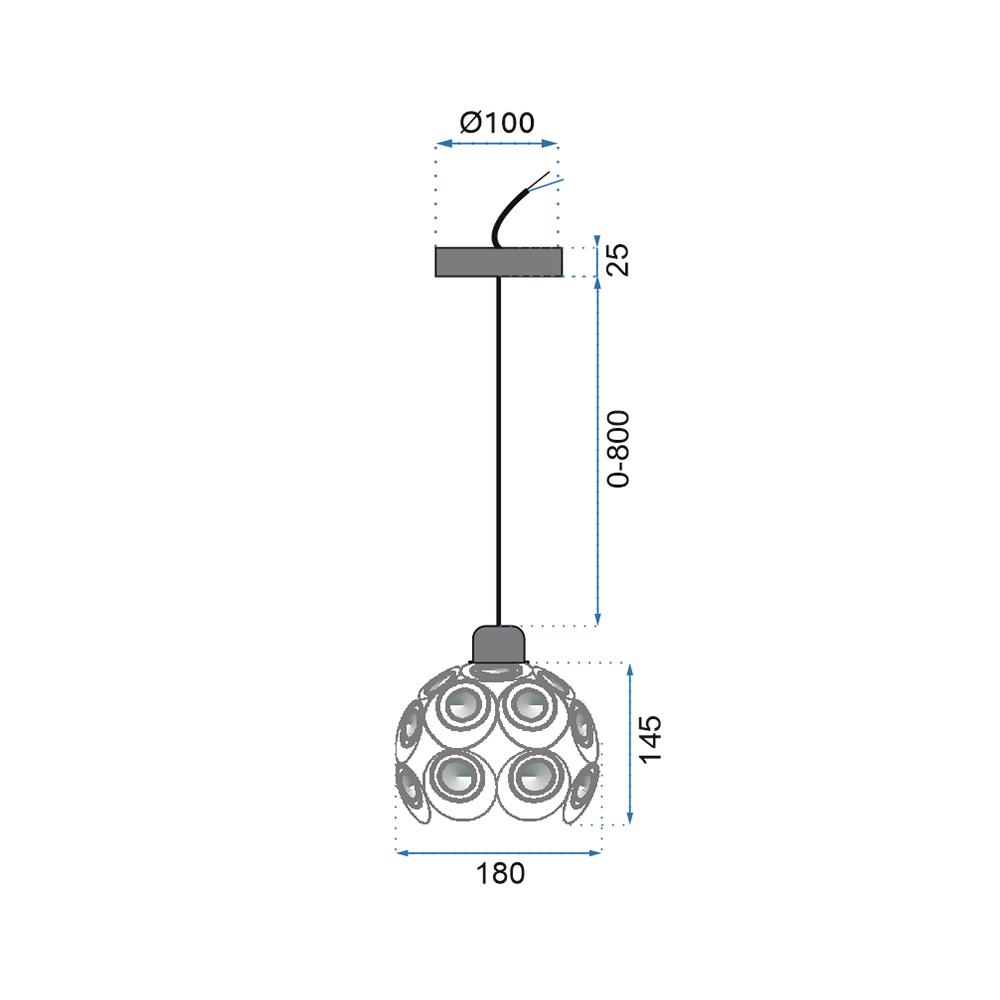 Hängelampe Kristall Loft silver APP207