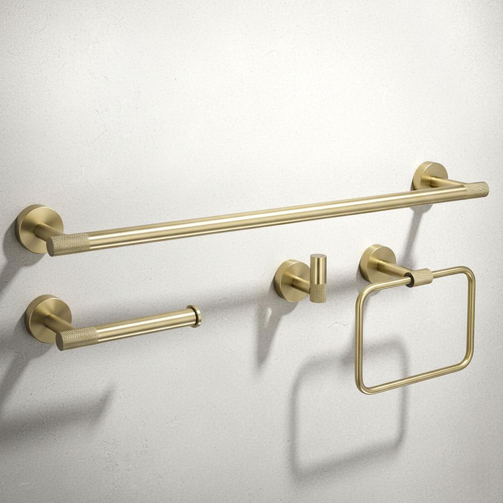 Kylpyhuonetarvikesetti GRID Brush Gold 4 osaa