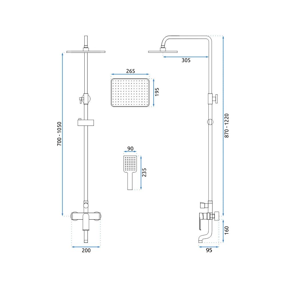 Shower set REA HASS Gold