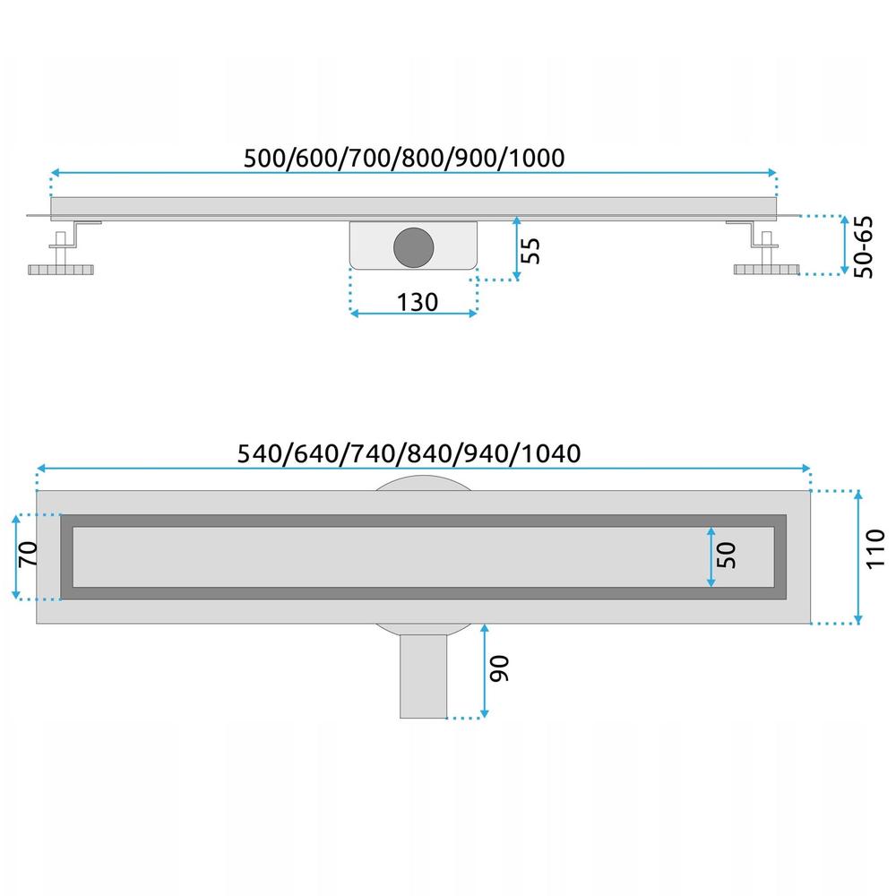 Odpływ Liniowy REA NEOX PRO Stal Szczotkowana 60