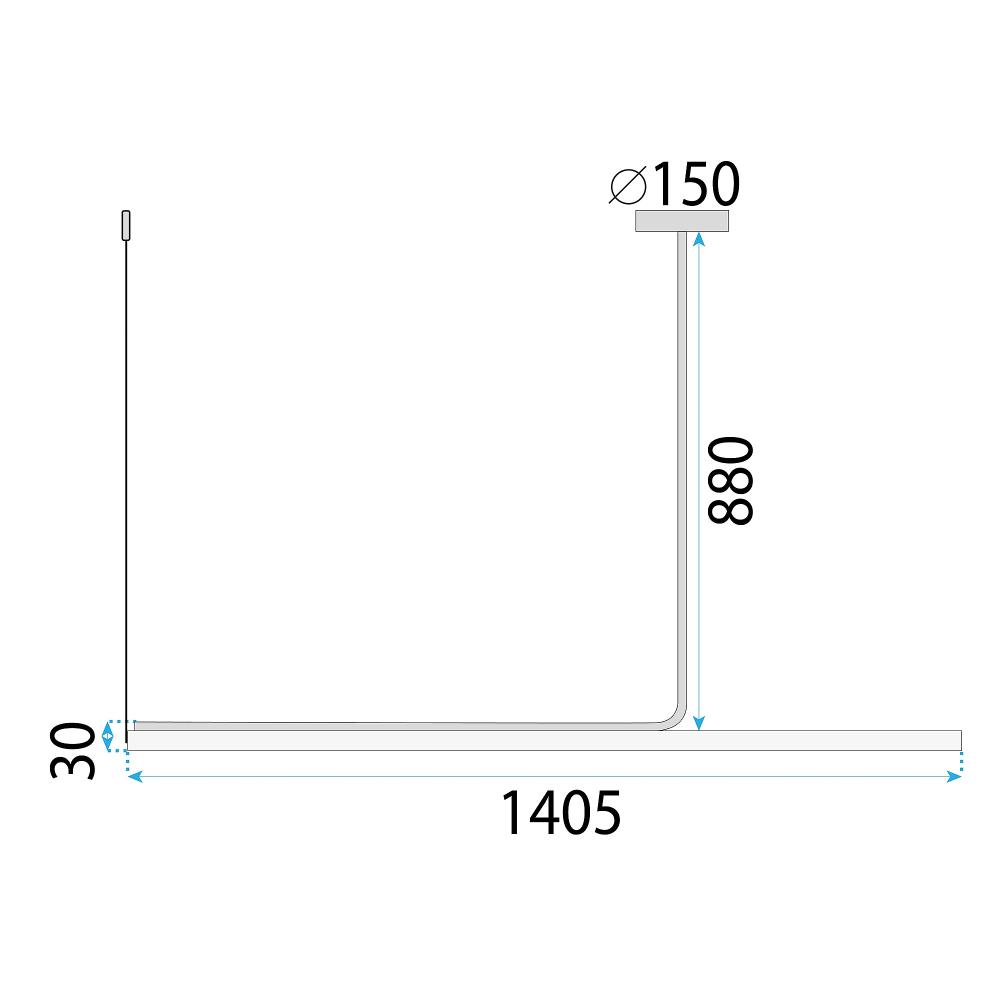 Hängelampe LED APP1660-CP Black 140cm