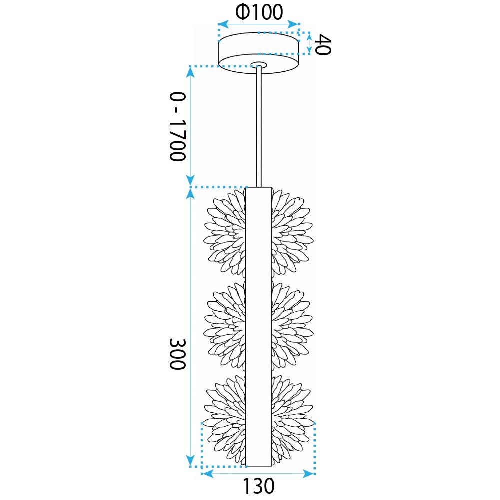 Lampa wisząca LED G150-3CP Gold Złota Szczotkowana