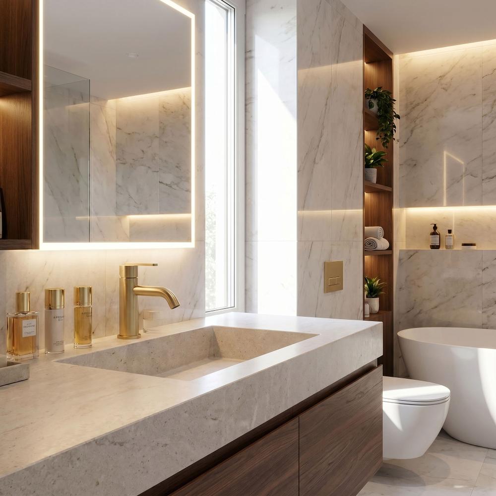 Bathroom faucet Rea Ontario Brush Gold