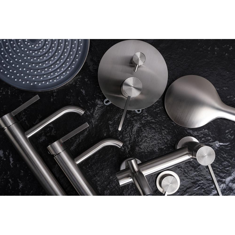 Bateria umywalkowa Rea Foster Nikiel Szczotkowany Wysoka