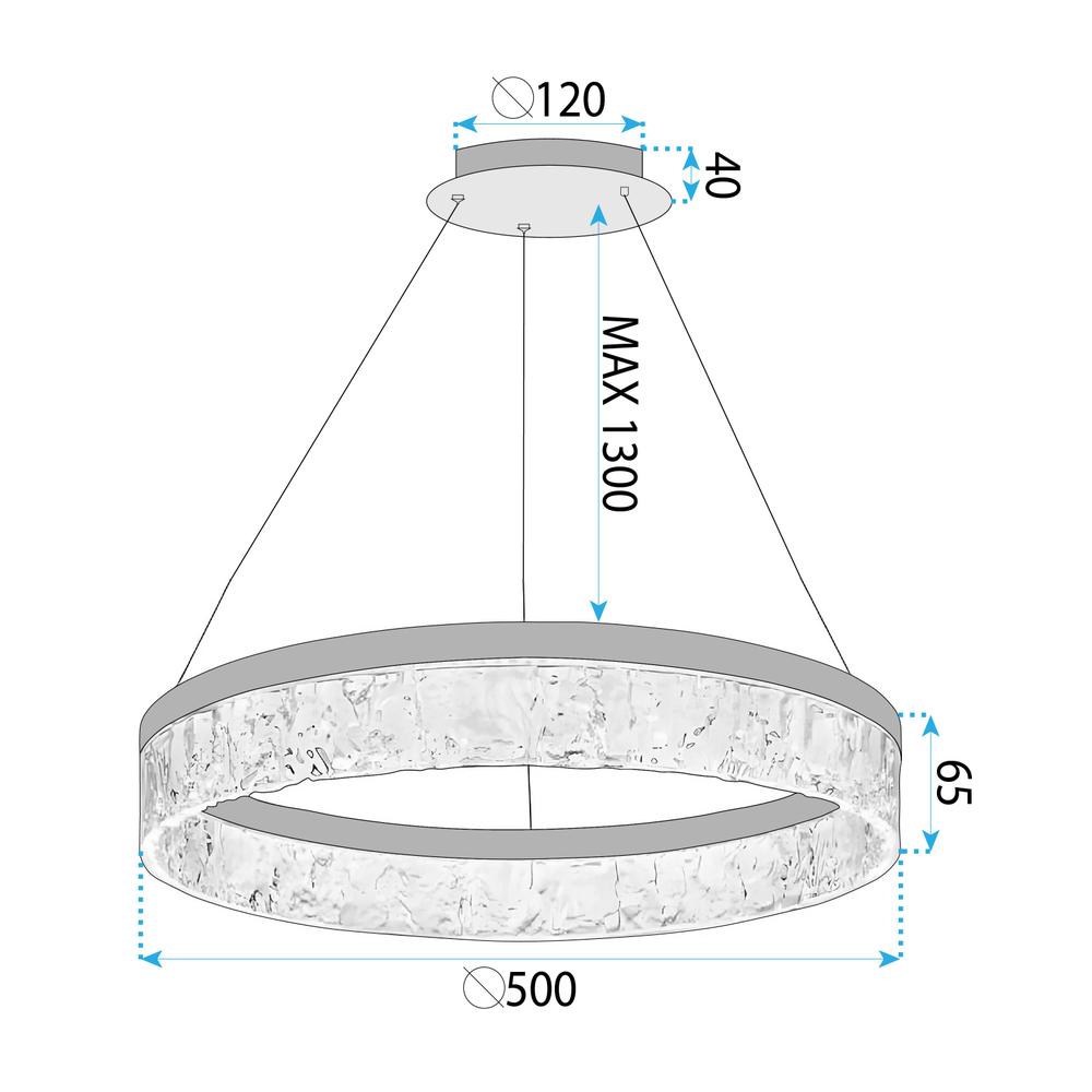 Lampa wisząca LHJ046-CP 50 cm ZŁOTA