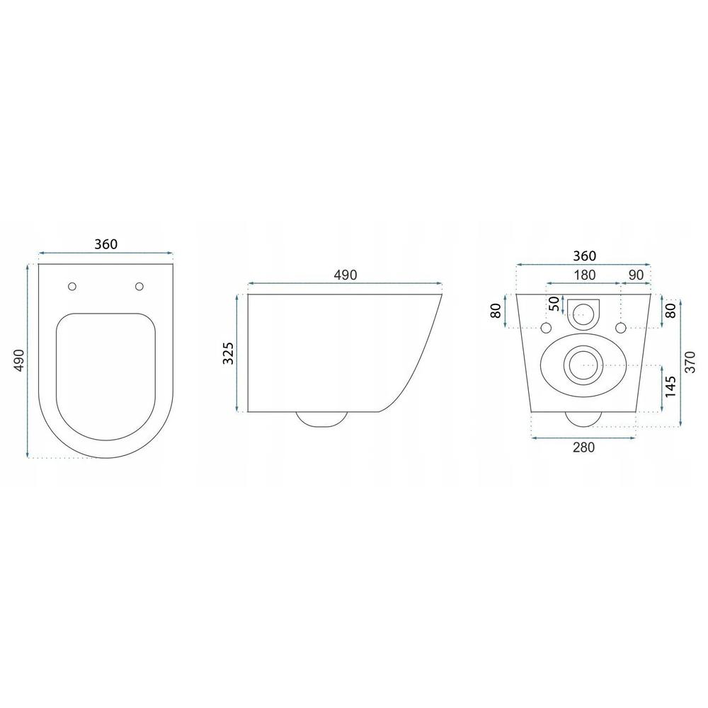 WC Schüssel Randlos Rea Carlo Mini Tornado Black Brush Gold