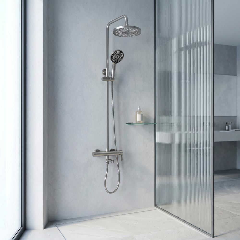 Conjunto de Duche Rea Arcos brush nickle