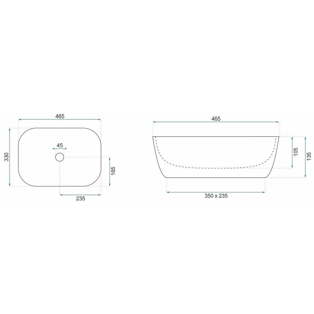 Lavabo da appoggio Rea Belinda BLACK  BRUSH GOLD