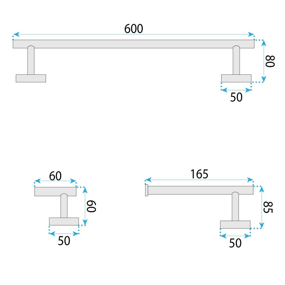 Zestaw akcesoriów łazienkowych Ari Nikiel Szczotkowany 4 elementy
