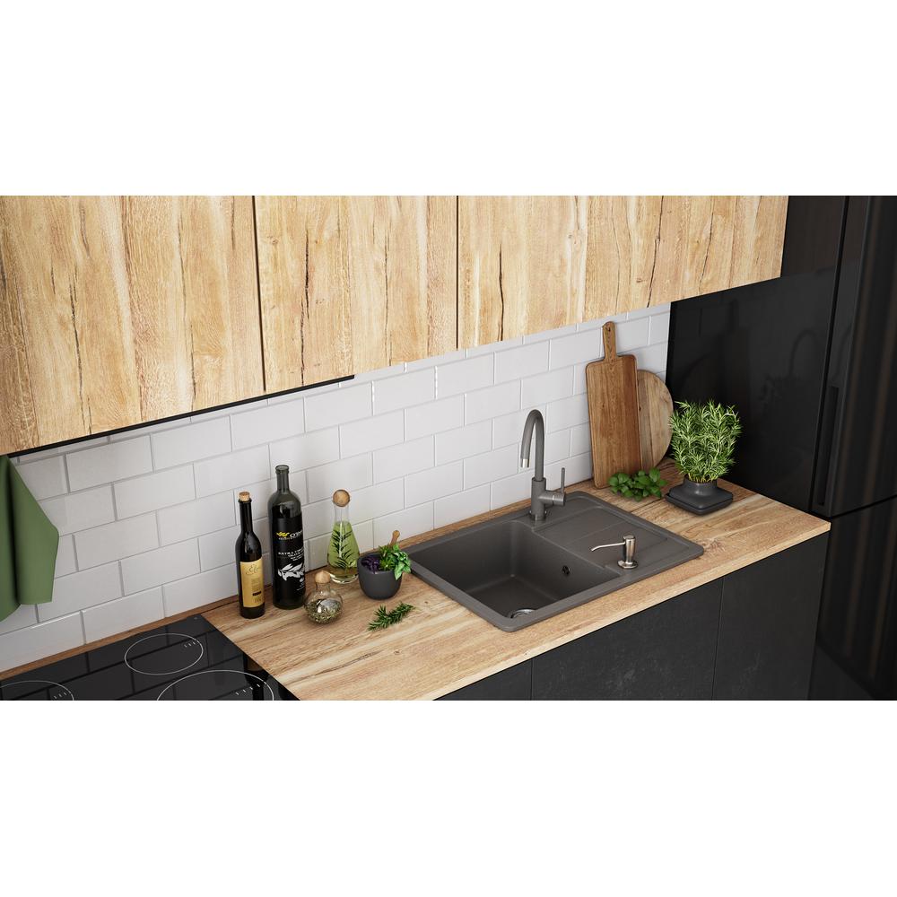 Nils graniittinen pesuallas, metallinharmaa, 5-in-1 setti