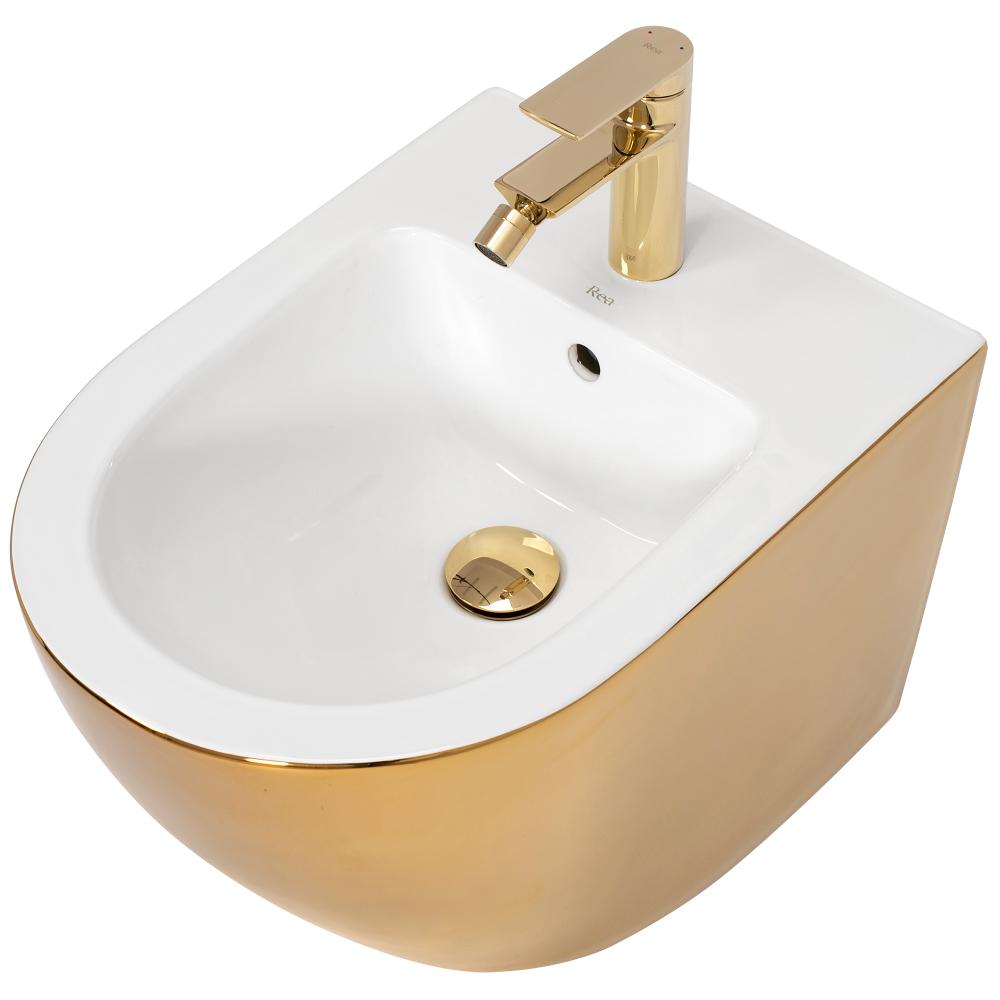 Setti CARLO Mini Flat wc-istuin + CARLO MINI GOLD/WHITE bidee