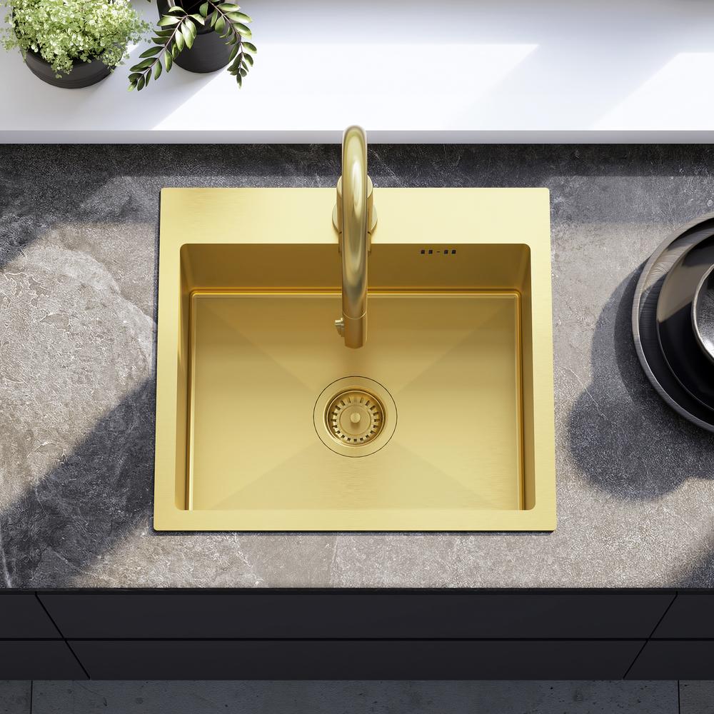 Acél mosogatótálca Leo 50 BRUSH GOLD