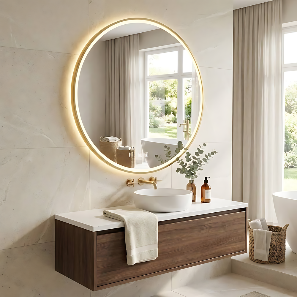 Miroir LED 100cm MMJ GOLD BRUSHED
