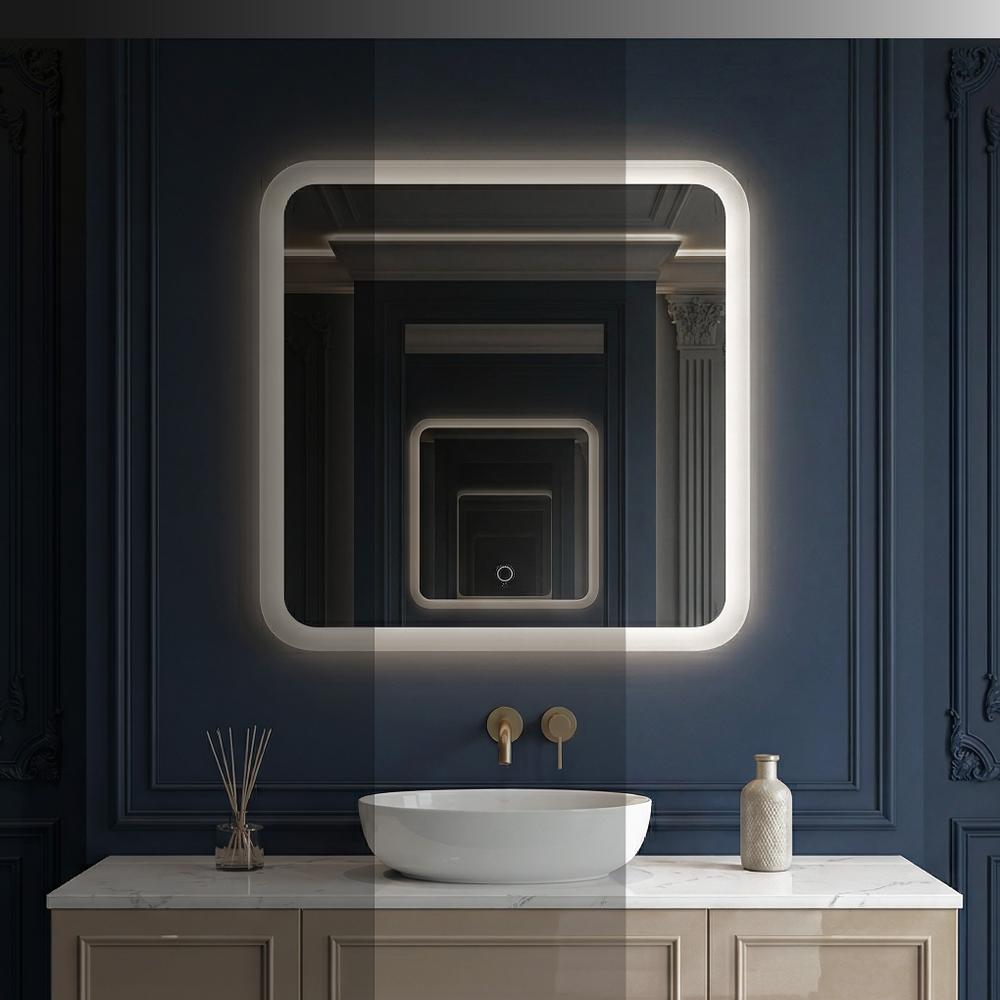 Lustro ścienne LED 70x70cm TOP-2