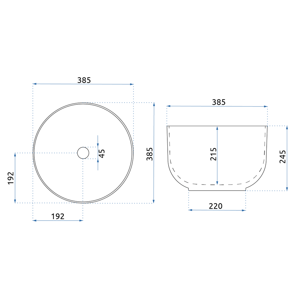 Umywalka nablatowa Rea Malena