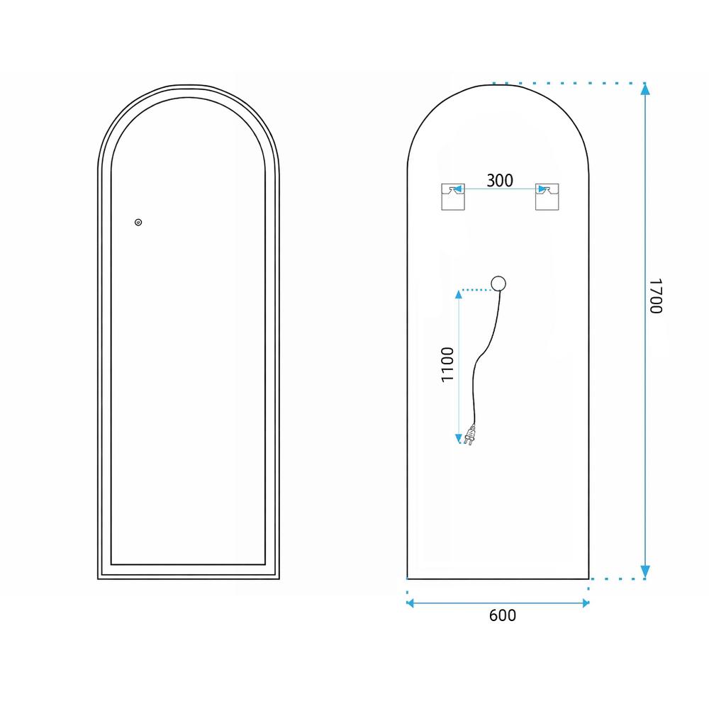 Дзеркало LED Orbit 60x170cm White