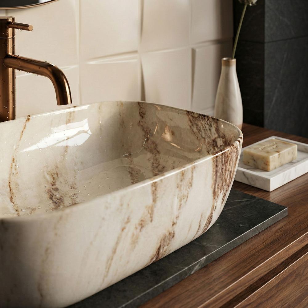 Opzetwastafel Rea Belinda Marrone Shiny