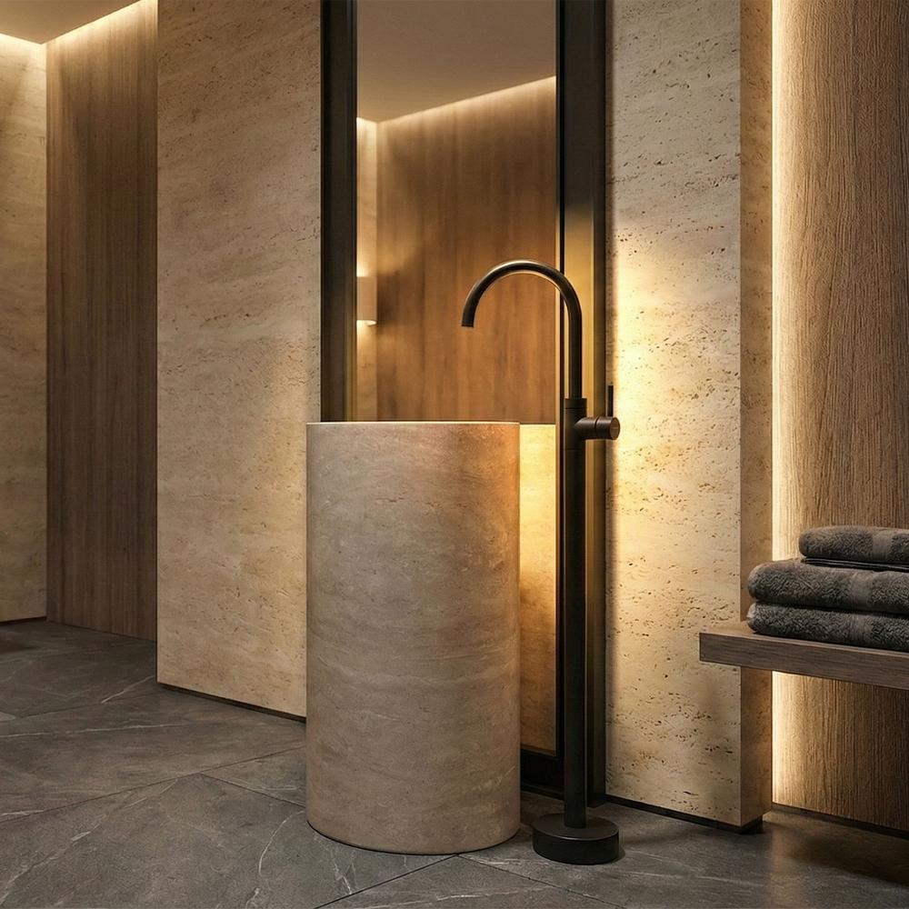 Voľne stojaca batéria REA LUNGO Black vysoká