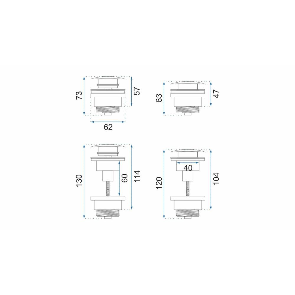 Sifón Klik-Klak Universal BRUSH NICKLE INOX