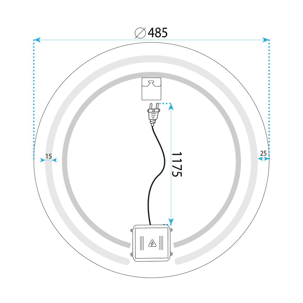 Miroir LED 50cm Modern