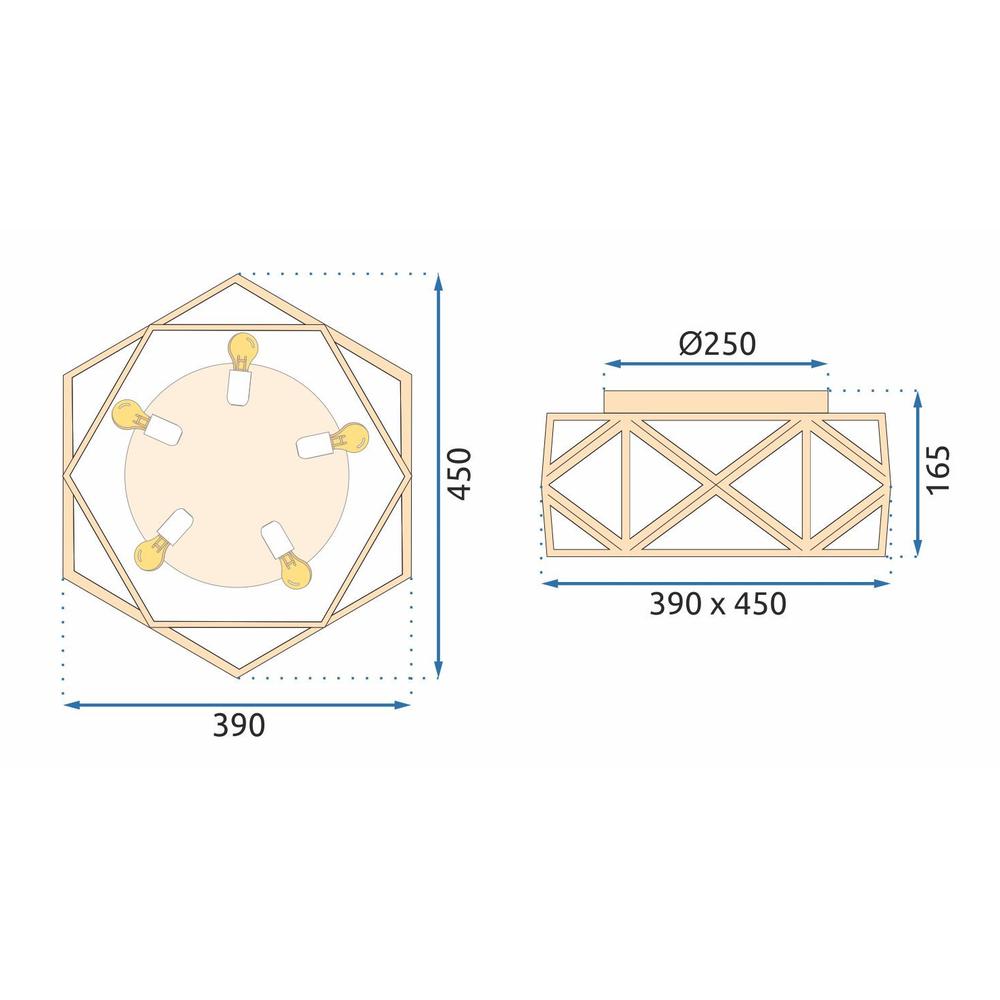 Deckenleuchte 45cm APP1239-C Złota