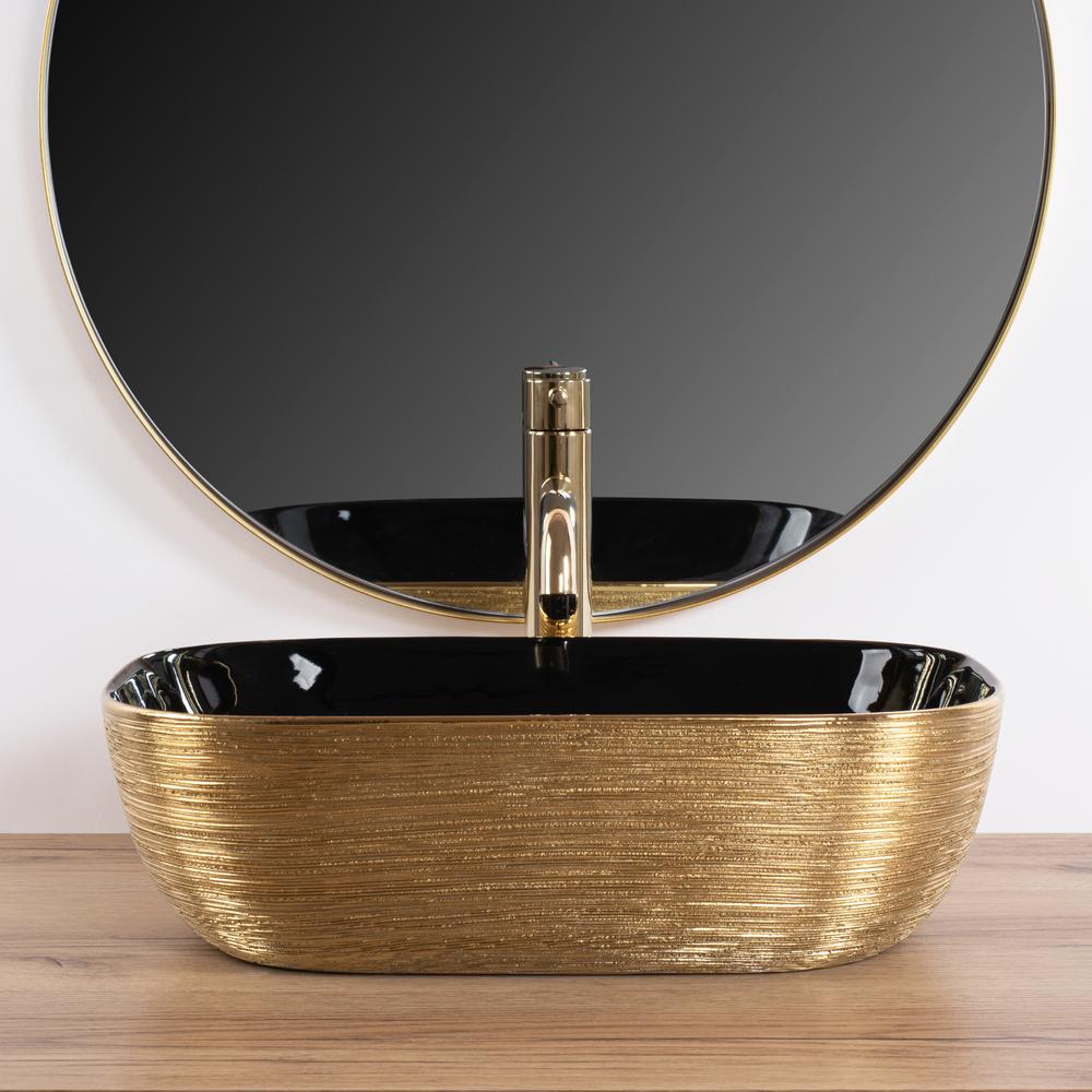 Lavabo da appoggio Rea Belinda BLACK  BRUSH GOLD