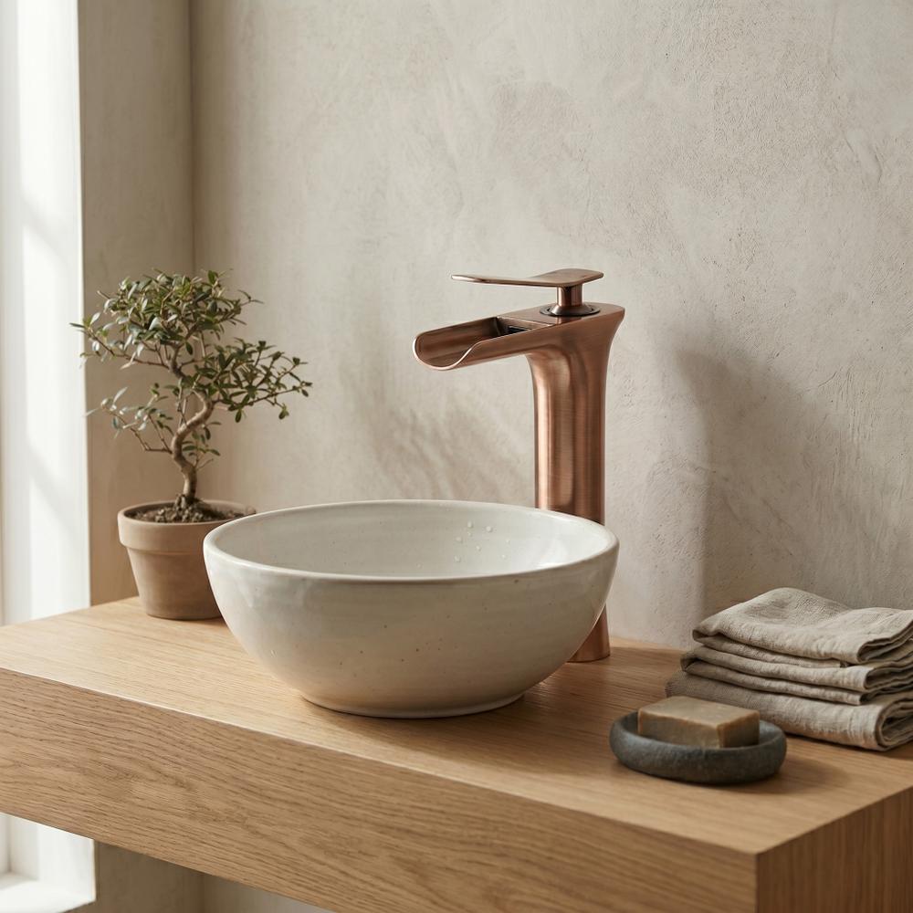 Rubinetto da lavabo Rea Laguna antique Brush Copper high