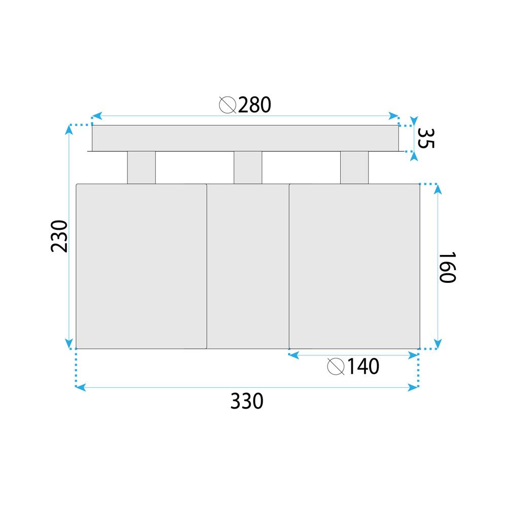 Hängelampe  APP1819-3CPR BLACK