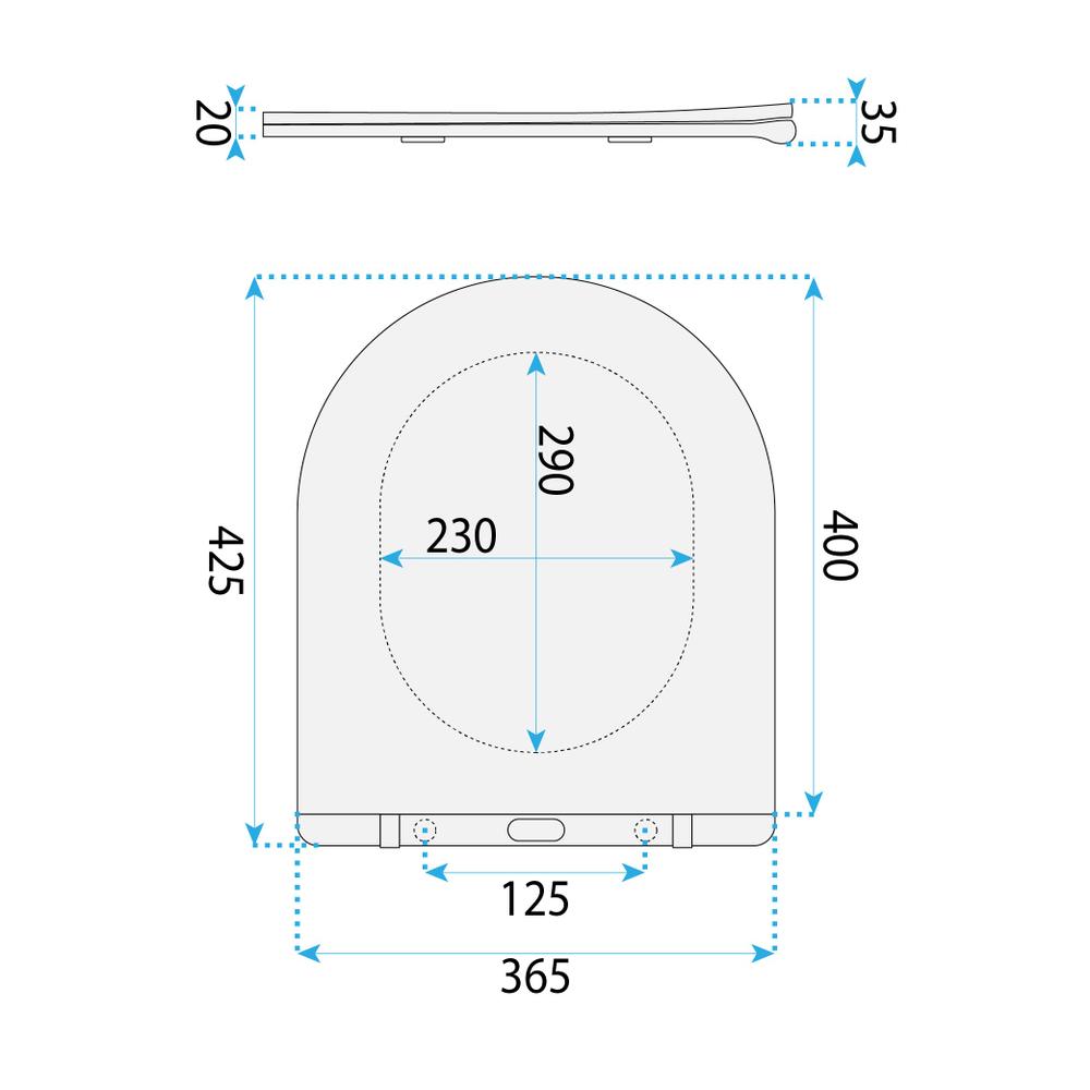 Toilet seat UF FLAT WHITE CARLO