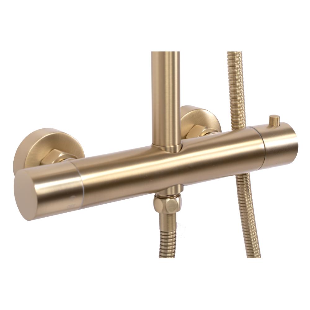 REA VINCENT matēta zelta dušas komplekts ar termostatu