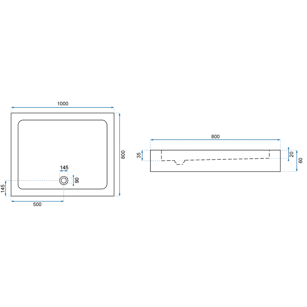 Cabina doccia Rea Punto Black 80x100