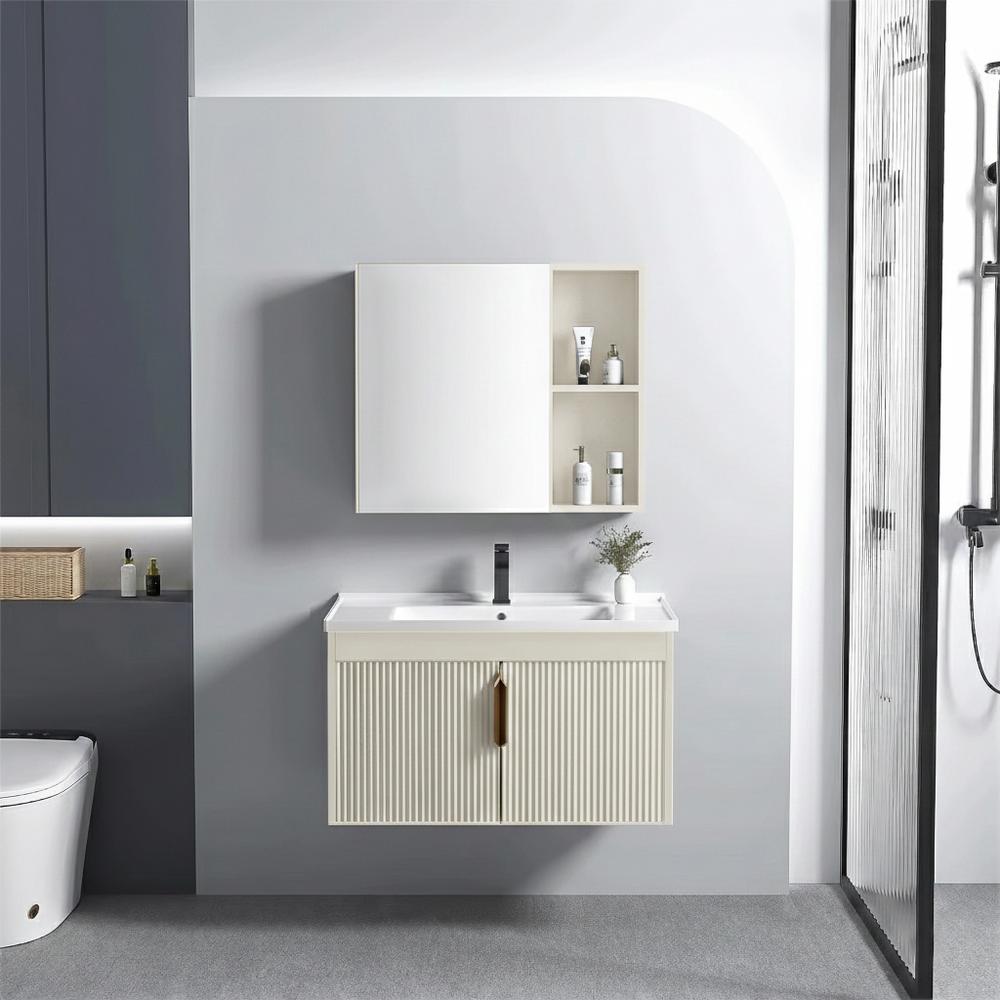 Ensemble de meubles de salle de bain avec vasque Astor 60 cm Beige