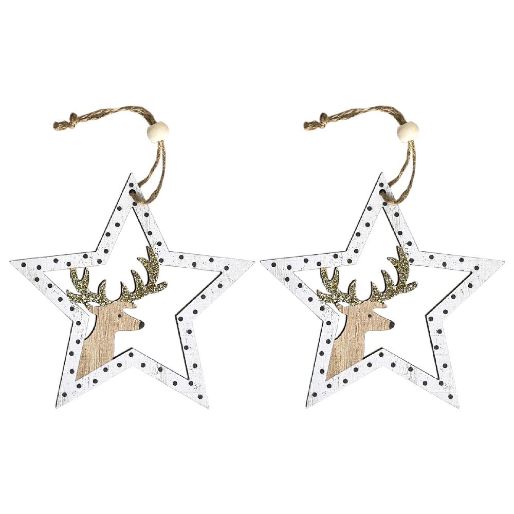 Zestaw 2 szt dekoracji świątecznych KL-21X12 White