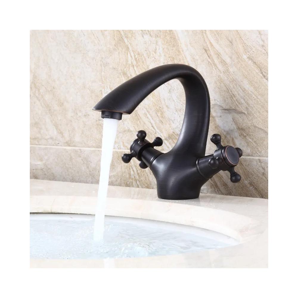 Torneira para lavatório antiga Rea Retro preta baixa