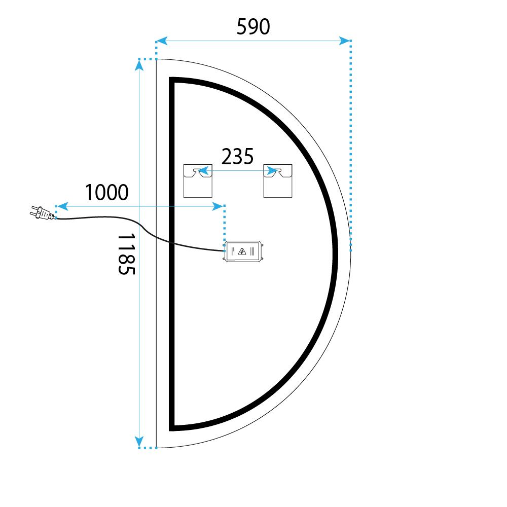 Lustro ścienne LED 120x60cm MOON