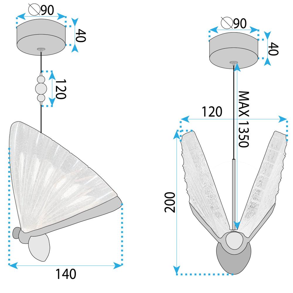 LED-Hängeleuchte LHJ105-1CP Gold