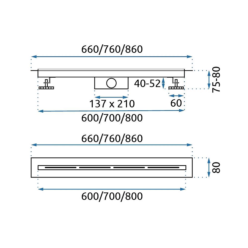 Odpływ Liniowy REA FILO Stal szczotkowana 70