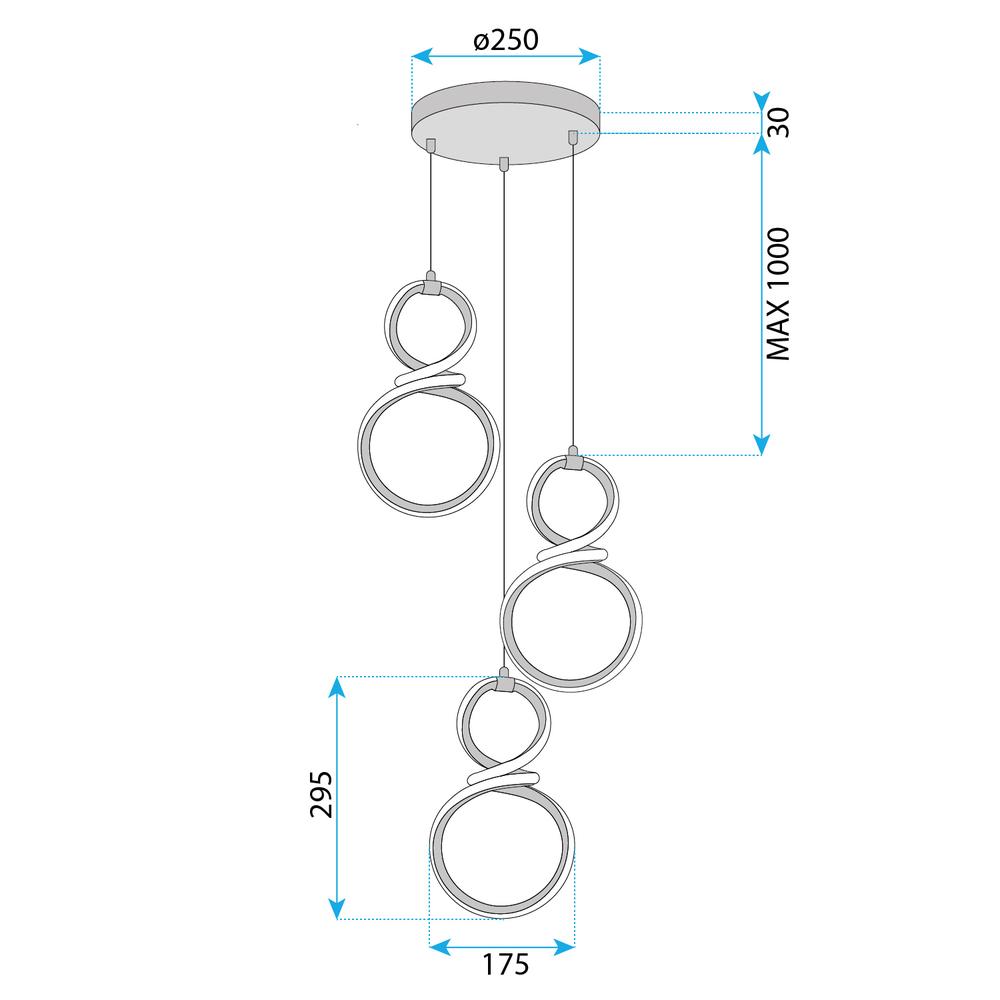 LED-Hängeleuchte G073-3CPR Gold