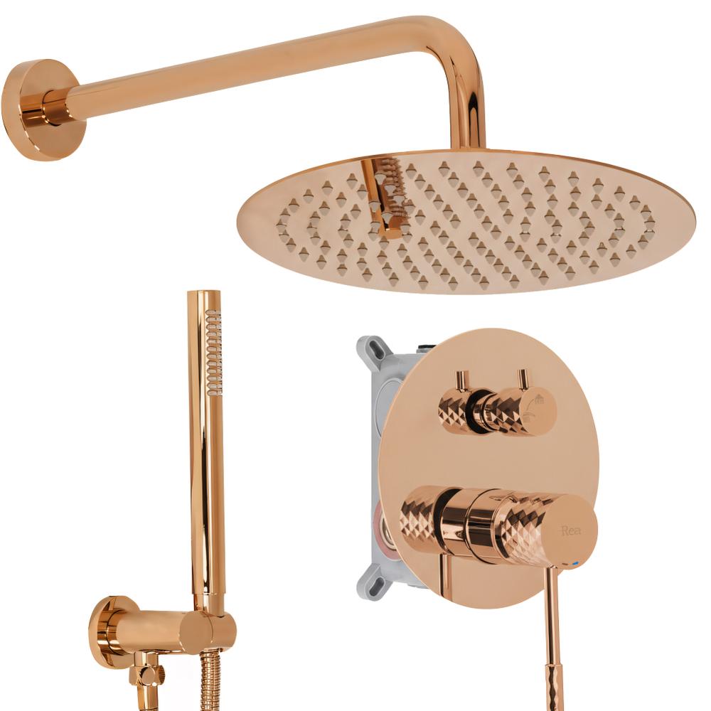Shower system Rea Lungo Diamond Copper + BOX