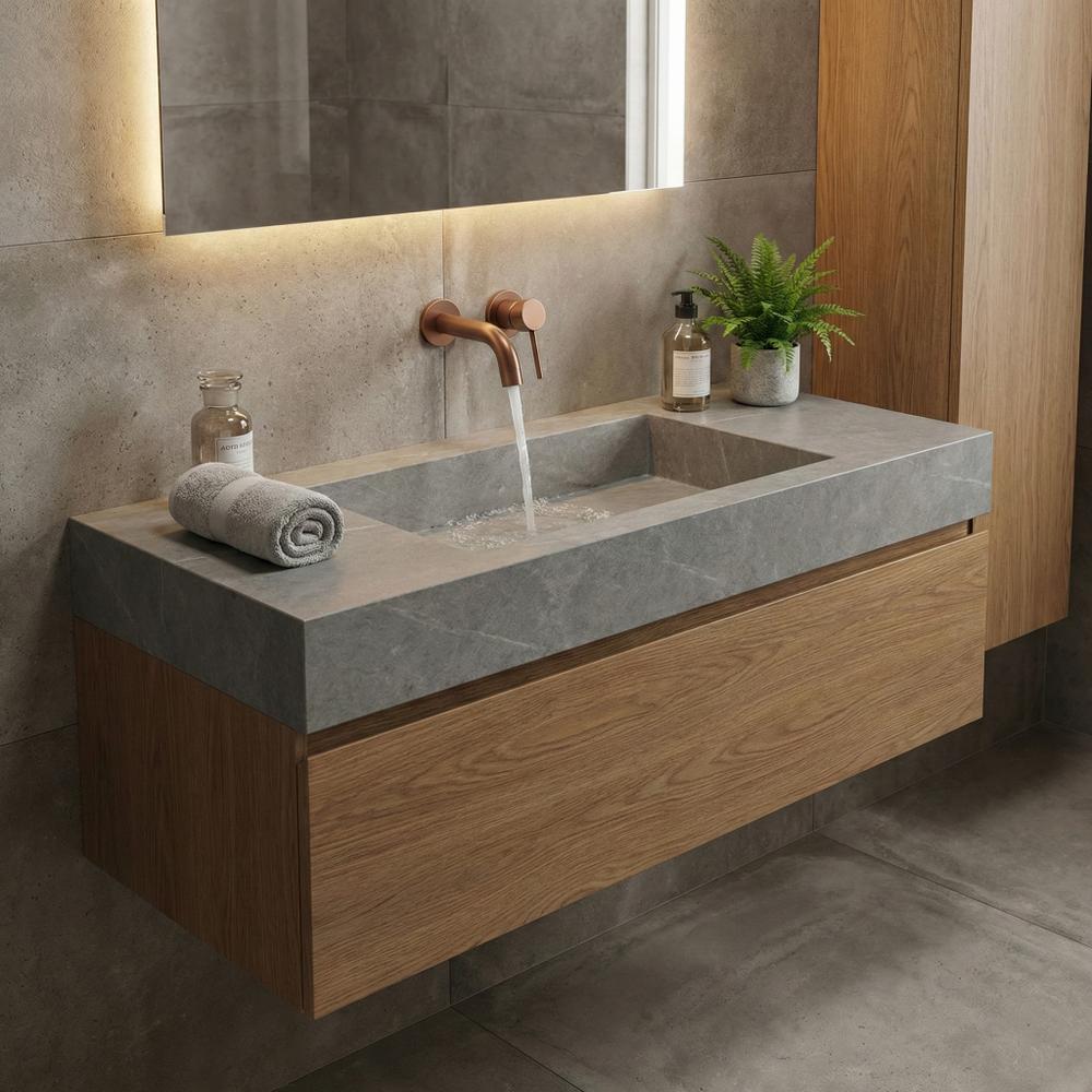 Вилив для змішувача прихованого монтажу Rea Lungo 16 cm Brushed Copper