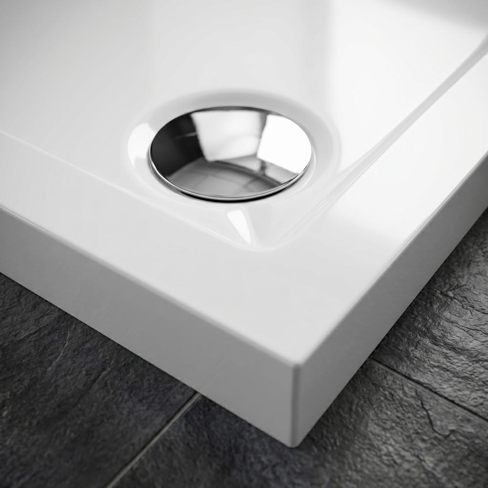 Dušas paliktnis Rea Belmond White 80x80 Chrome