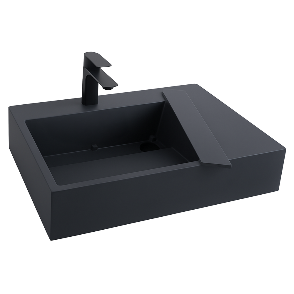 Умывальник конгломератный на столешницу  Archi 75 CM Grey MATT