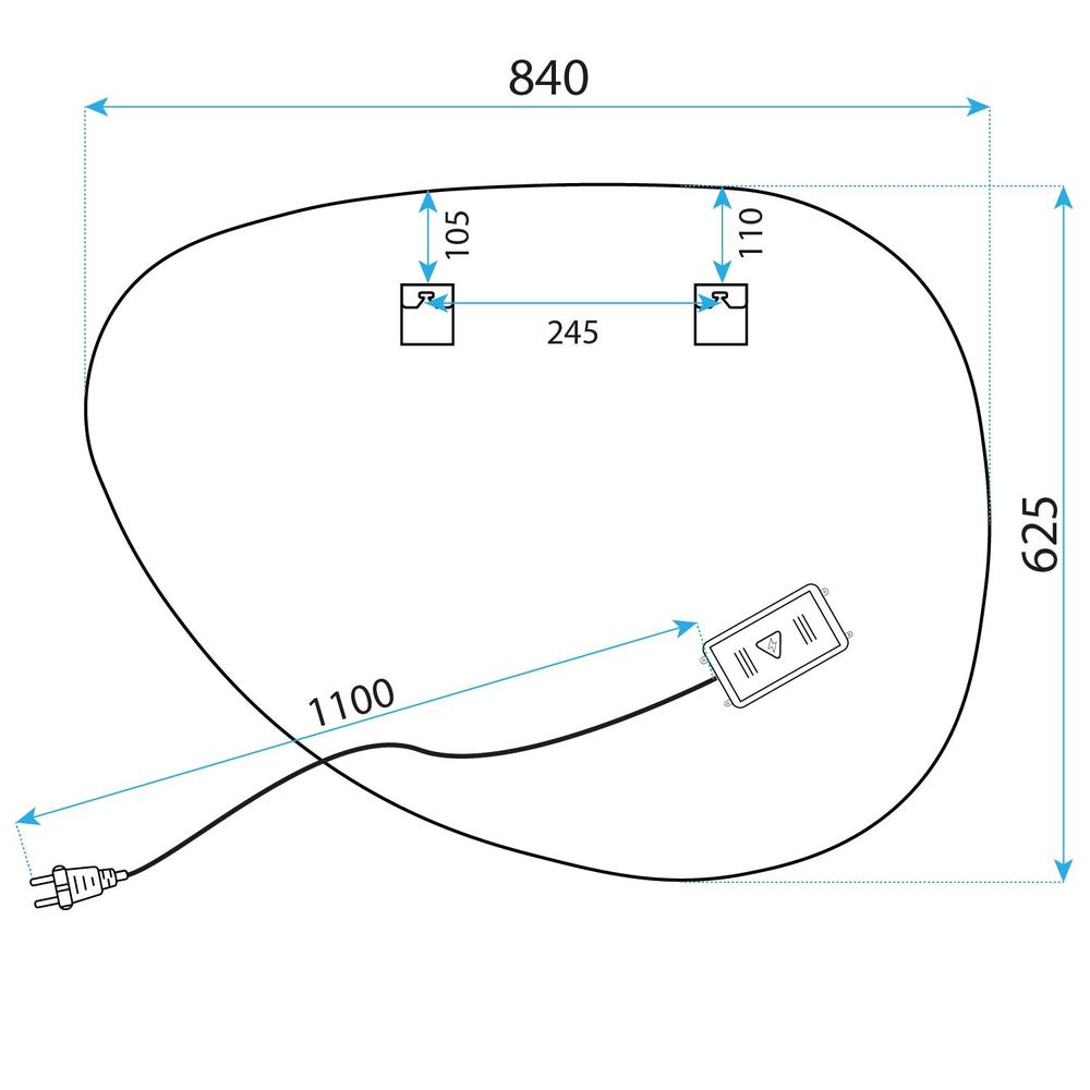 Mirror LED 84x63cm H142