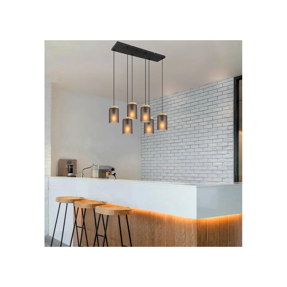 Hängelampe APP1813-6CP Frosted Grey